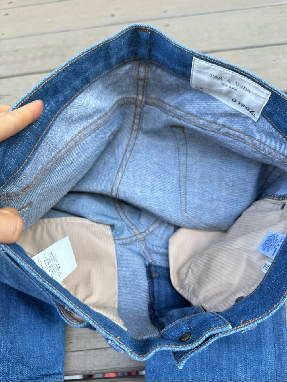 rag & bone Fit 2 Slim Straight Jeans in Raw Blue size 31